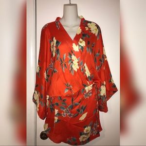 Orange Floral Kimono